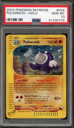 Pokemon Poliwrath Skyridge Holo Rare #H24 PSA 10 Gem Mint - Image 1