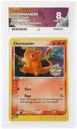Pokemon TCG Ace 8 Charmander Holo Dragon Secret Rare 98/97 City Championships - Image 1