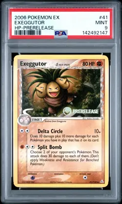 2006 POKEMON EX HOLON PHANTOMS PRERELEASE #41 EXEGGUTOR PSA 9 - Image 1