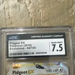 Pokemon TCG Evolutions Pidgeot EX 64/108 Ultra Rare Holo CGC 7.5 - Image 4