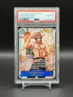 ONE PIECE Portgas.D.Ace (119) (Parallel) OP13-119 Carrying On His Will PSA 10 - Image 1