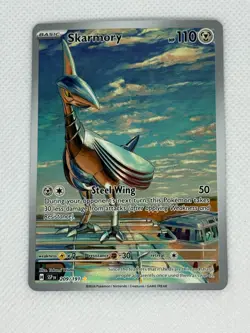 Pokemon TCG Skarmory 209/191SV08: Surging Sparks Illustration Rare Holo Card - Image 1