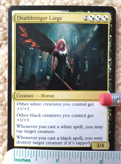 DEATHBRINGER LIEGE : MTG altered-art magic card : with Sexy, Angelic Redhead! - Image 1