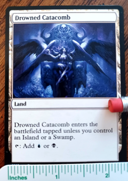 DROWNED CATACOMB : MTG altered-art magic card : with Exotic Dark Angel! - Image 1