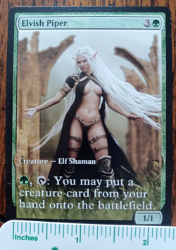 ELVISH PIPER : MTG altered-art magic card : w- Blonde Elven Bombshell of a Babe! - Image 1