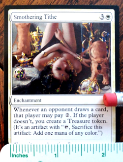 SMOTHERING TITHE : MTG altered-art magic card : with Sexy, Asian Beauty! - Image 1