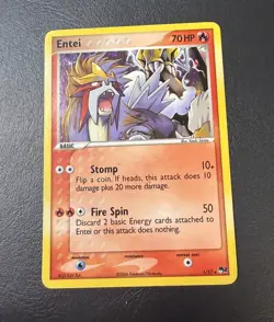 Pokemon TCG Entei 1/17 Pop Series 2 Holo Rare Card - Image 1