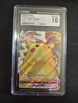 Vivid Voltage Pikachu Vmax 044/185 Hollow 2020 Pokemon Card Cgc Gem Mint 10 - Image 1