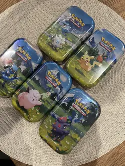 X5 Pokemon TCG Mega Evolution - Ascended Heroes Mini Tin Cards Sealed New UK - Image 1