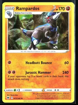 2022 Sword & Shield - Astral Radiance Rampardos #77 Holo Rare Pokemon Card - Image 1