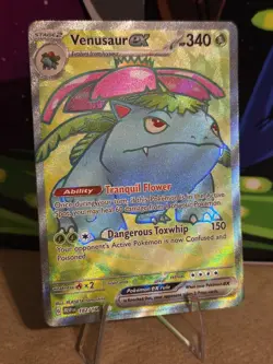 Pokemon TCG Venusaur EX Scarlet & Violet Holo Ultra Rare Card 182/165 - Image 1