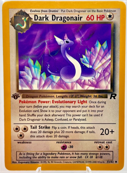 Dark Dragonair 33/82 1st Edition Pokemon Team Rocket 2000 WOTC Vintage Card - Image 1