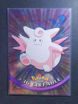 Holo Foil #36 CLEFABLE Black Logo Pokemon Topps TV Animation Edition Card 1999 - Image 1