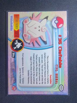 Holo Foil #36 CLEFABLE Black Logo Pokemon Topps TV Animation Edition Card 1999 - Image 2