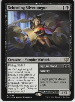 MTG Scheming Silvertongue NM Secrets of Strixhaven Magic 99 - Image 1