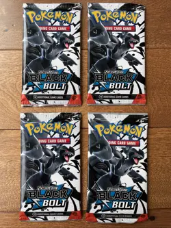 🔥 4 x Pokemon TCG Black Bolt Booster Pack Scarlet And Violet NEW SEALED - Image 1