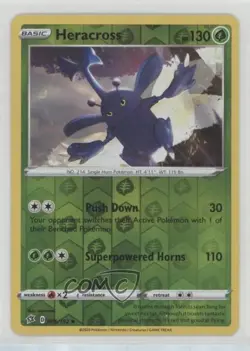 Heracross Reverse Foil Pokemon Sword & Shield Rebel Clash #006 - Image 1
