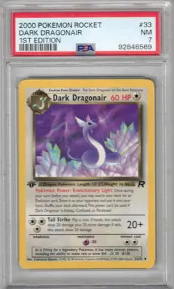 2000 POKEMON ROCKET #33 DARK DRAGONAIR 1ST EDITION PSA 7 - Image 1