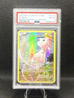 2016 Pokemon TCG XY Mythical Collection Mew Promo XY110 PSA 8 Foil Black Star - Image 1