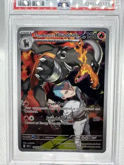 2025 POKEMON DRI EN DESTINED RIVALS #191 ROCKET's HOUNDOOM ILLUSTRATION PSA 10 - Image 2