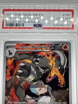 2025 POKEMON DRI EN DESTINED RIVALS #191 ROCKET's HOUNDOOM ILLUSTRATION PSA 10 - Image 4