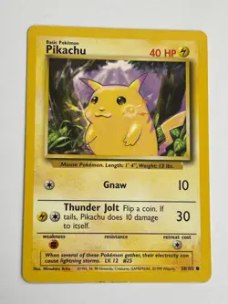 Pokemon TCG Base Set Pikachu Common 58/102 - Image 1