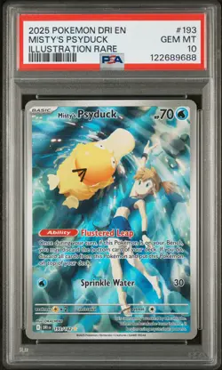 2025 Pokemon Dri EN-Destined Rivals Misty's Psyduck #193 IR PSA 10 - Image 1