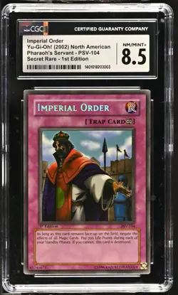 2002 Yu-Gi-Oh! Imperial Order PSV-104 1st Edition Pharaoh's Servant CGC 8.5 PSA - Image 1