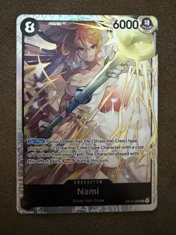 Bandai One Piece CCG Nami Character Card OP15-086 SR 6000 Power - Image 1