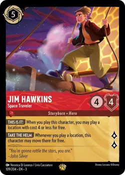 Disney Lorcana Into the Inklands - Jim Hawkins Space Traveler 109/204 Legendary - Image 1