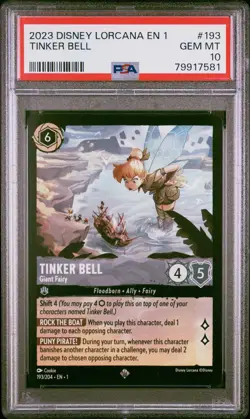 2023 DISNEY LORCANA EN FIRST CHAPTER FOIL #193 TINKER BELL - Giant Fairy PSA 10 - Image 1