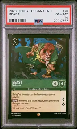 Disney Lorcana Beast Wolfsbane #70 PSA 10 - Image 1
