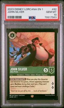 2023 DISNEY LORCANA THE FIRST CHAPTER FOIL #82 John Silver - Alien Pirate PSA 10 - Image 1