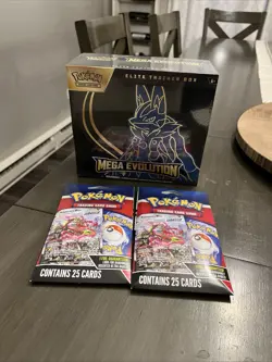 Mega Evolution Elite Trainer Box lot And 2 (25) Card Packs All Sealed Unopened - Image 1