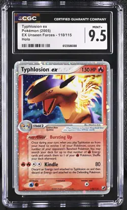 CGC 9.5 MINT+ Typhlosion ex 2005 EX Unseen Forces 110/115 Holo Pokemon Card - Image 1