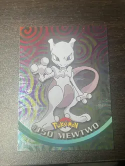 Super Clean 2000 Topps Pokemon TV Animation foil #150 Mewtwo Card - Image 1