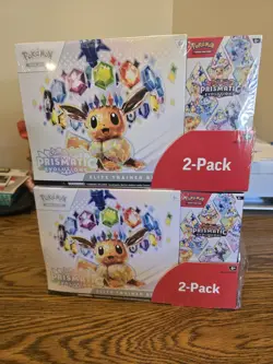 Pokemon TCG Prismatic Evolutions ETB Booster Bundle Costco 2-Pack Sealed X2 - Image 1