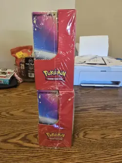 Pokemon TCG Prismatic Evolutions ETB Booster Bundle Costco 2-Pack Sealed X2 - Image 4