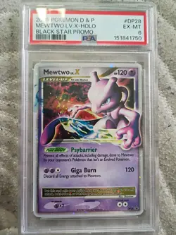 PSA 6 2008 Mewtwo LV.X DP28 Holo Promo Pokemon TCG Card Diamond and Pearl - Image 1