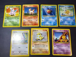 Lot of 7 Base Set (1999) Pokemon Cards TCG RARE Magikarp Abra ETC - Image 1