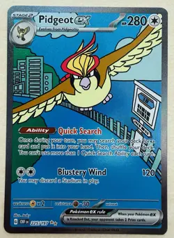 Pidgeot ex 225/197 SV03: Obsidian Flames Special Illustration Rare Pokemon Card - Image 1