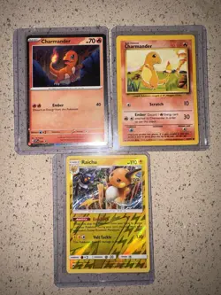 Pokemon TCG 3 Card Lot Charmander Raichu Basic Stage 1 Holo Regular English - Image 2