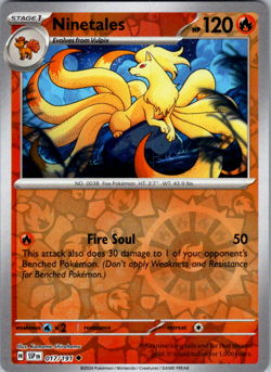 Ninetales 017/191 Reverse Holo Surging Sparks English Pokemon Card - Image 1