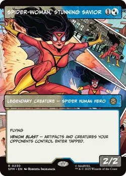 MTG Spider-Woman, Stunning Savior - Foil - Borderless, Marvel's Spider-Man, Mode - Image 1