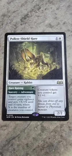 Pollen-Shield Hare Wilds of Eldraine Regular Creature Rabbit Rare MTG NM - Image 1