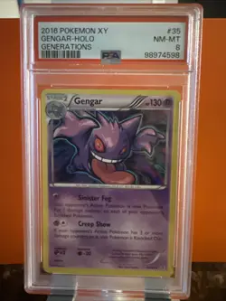 2016 Pokemon XY Generations #35 Gengar Holo Card PSA 8 NM-MT - Image 1