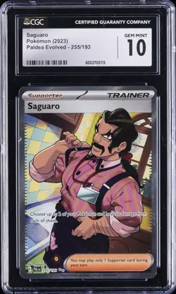 2023 POKEMON PALDEA EVOLVED #255/193 SAGUARO CGC 10 GEM MINT - Image 1