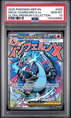 Pokemon PSA 10 Gem Mint Charizard UPC Promo Mega Charizard X EX #023 - Image 1