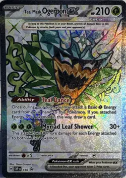 Teal Mask Ogerpon ex 166 Holo Ultra Rare Scarlet & Violet Promo Pokemon NM - Image 1