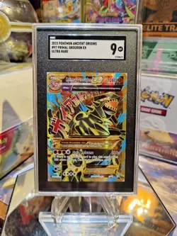 2015 POKEMON XY ANCIENT ORIGINS #97 FULL ART/PRIMAL GROUDON EX SGC 9 - Image 1